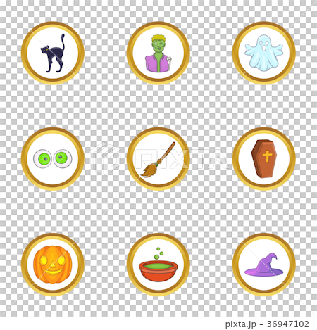 Halloween element icon set, cartoon style 36947102