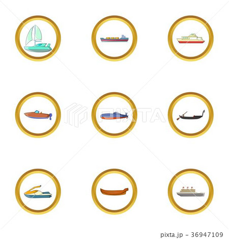 Tanker icons set, cartoon style Tanker icons set, cartoon style 36947109