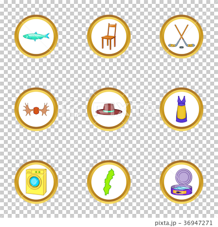 Scandinavia icons set, cartoon style 36947271