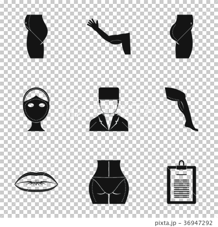 Body correction icon set, simple style Body correction icon set, simple style 36947292