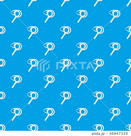 Magnifying glass with eye pattern seamless blue Magnifying glass with eye pattern seamless blue 36947339