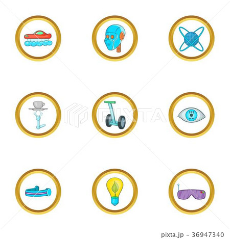 New technology icon set, cartoon style New technology icon set, cartoon style 36947340