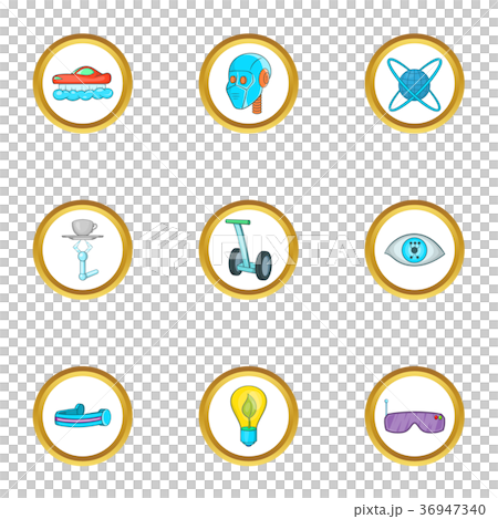 New technology icon set, cartoon style New technology icon set, cartoon style 36947340