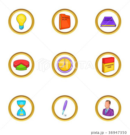 Business icon set, cartoon style Business icon set, cartoon style 36947350