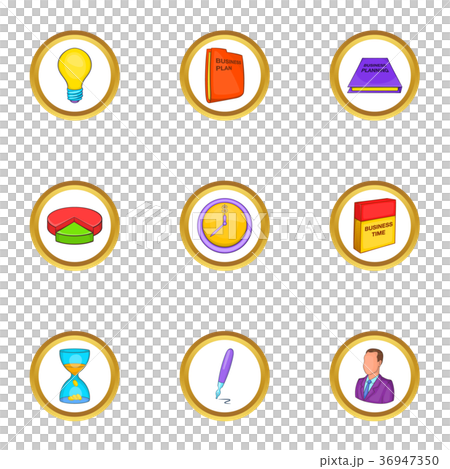 Business icon set, cartoon style Business icon set, cartoon style 36947350