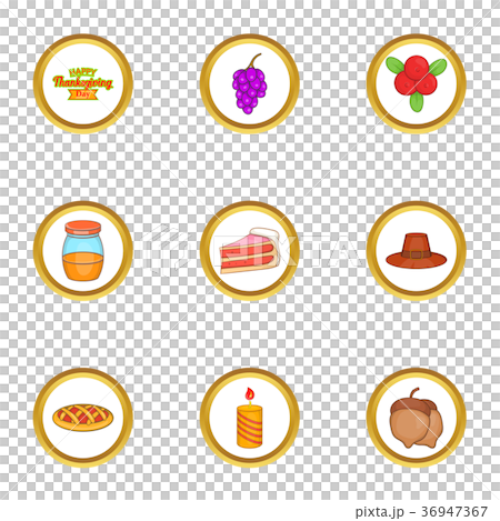 November holiday icons set, cartoon style 36947367