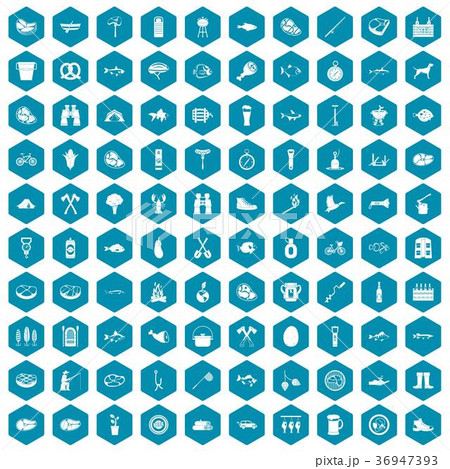 100 BBQ icons sapphirine violet 36947393