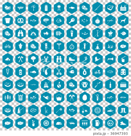 100 BBQ icons sapphirine violet 36947393