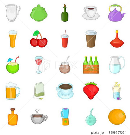 Boozing icons set, cartoon style 36947394