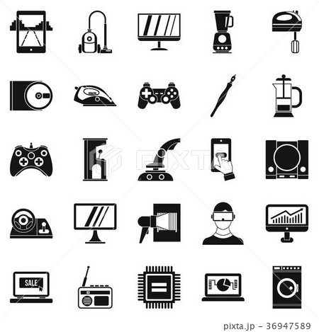 Mobile phone icons set, simple style Mobile phone icons set, simple style 36947589