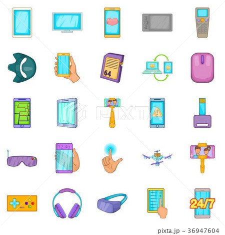 Widget icons set, cartoon style Widget icons set, cartoon style 36947604