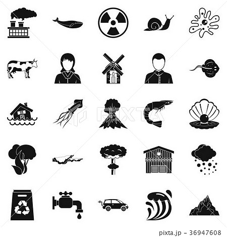 Diversity icons set, simple style Diversity icons set, simple style 36947608