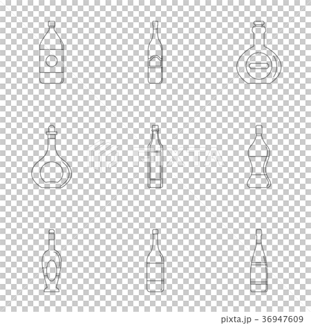 Bottle forms icon set, outline style Bottle forms icon set, outline style 36947609