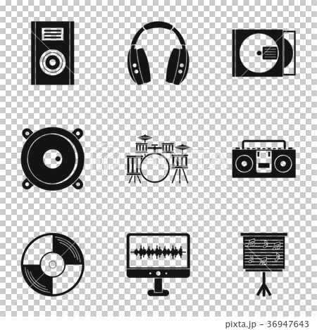 Music equipment icon set, simple style 36947643