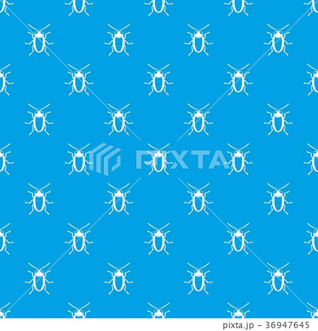 Longhorn beetle grammoptera pattern seamless blue 36947645