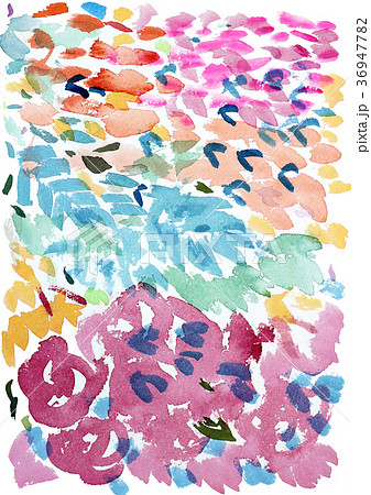 カラフルで抽象的な花畑の水彩背景のイラスト素材