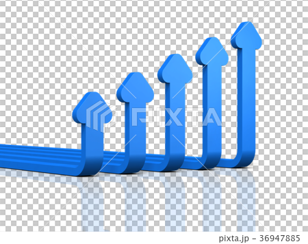 上昇傾向を表すアブストラクト3DCGイラスト 36947885
