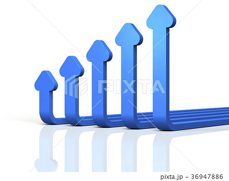 上昇傾向を表すアブストラクト3DCGイラスト 36947886