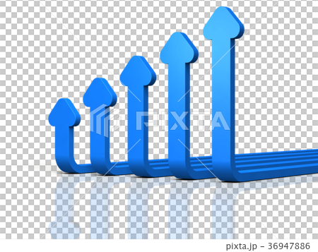 上昇傾向を表すアブストラクト3DCGイラスト 36947886