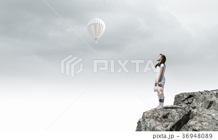 Little girl with bear Little girl with bear 36948089