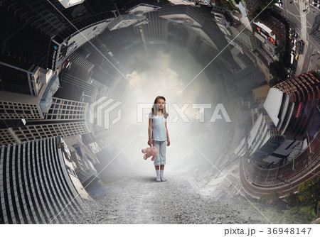 Little girl with bear 36948147