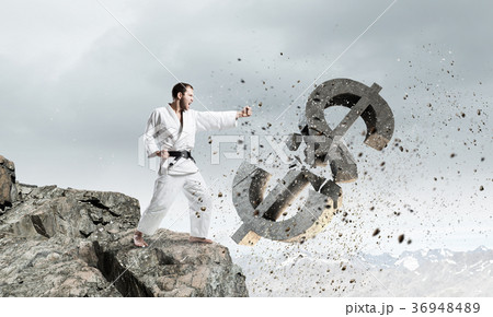 Karate man in white kimino 36948489