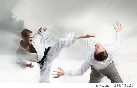 Karate man in white kimino 36948529