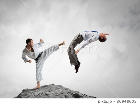 Karate man in white kimino 36948605