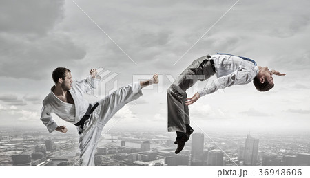 Karate man in white kimino 36948606