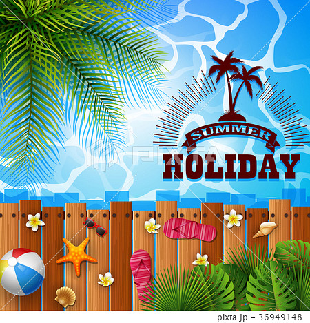 swimming pool, umbrella, with summer background 36949148