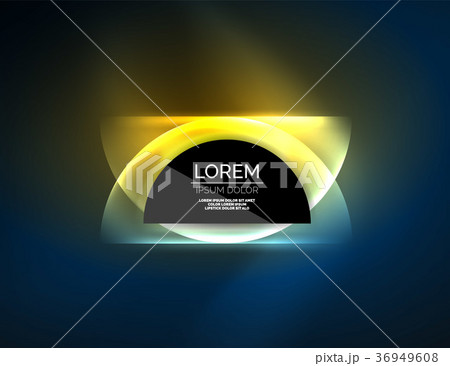 Round shapes, neon glowing trasparent elements 36949608