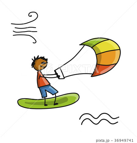 Kiteboarding, sketch for your design Kiteboarding, sketch for your design 36949741