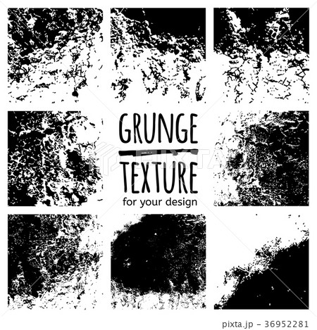 Set of grunge black textures on white background 36952281