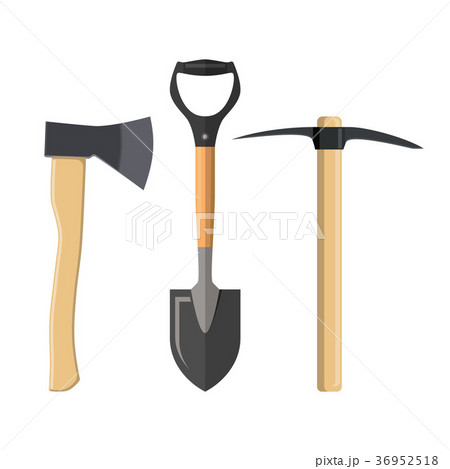 Pickaxe, shovel and ax. 36952518