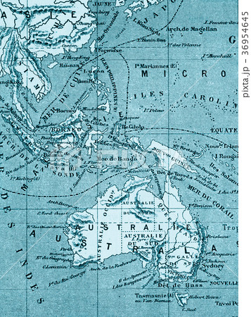 古地図　オーストラリアと東南アジア 36954645