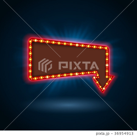 Retro arrow with space for text blue background. v 36954913
