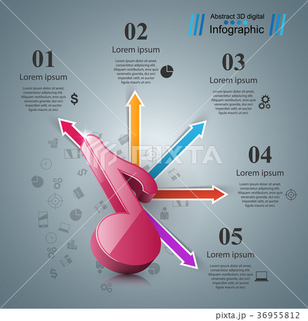 Music education Infographic. Note icon. Music education Infographic. Note icon. 36955812