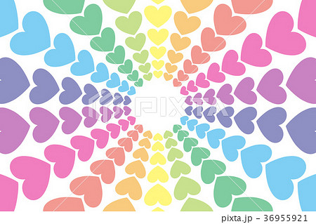 背景素材 ハートマーク 模様 パターン かわいい カラフル 虹 レインボーカラー ハッピー イメージのイラスト素材 36955921 Pixta