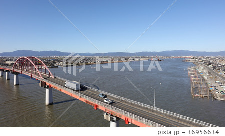 新田大橋 デ・レーケ導流堤(若津港導流堤) 福岡県大川市(満潮時) 新田大橋 デ・レーケ導流堤(若津港導流堤) 福岡県大川市(満潮時) 36956634