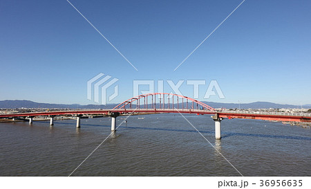 新田大橋 デ・レーケ導流堤（若津港導流堤） 福岡県大川市（満潮時） 36956635