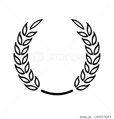Black laurel wreath - a symbol of the winner. 36957693