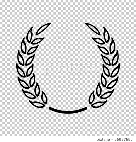 Black laurel wreath - a symbol of the winner. 36957693