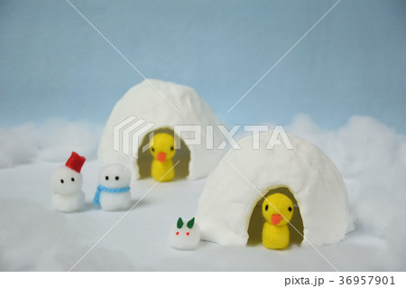 ピヨちゃんのかまくら遊び 雪だるまと雪うさぎと一緒 ピヨちゃんのかまくら遊び 雪だるまと雪うさぎと一緒 36957901