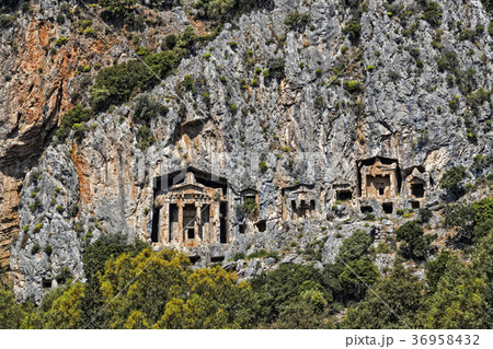 Ancient antique tombs of Lycian kings in the Tauru 36958432