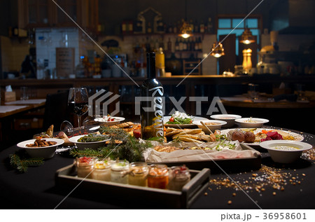 Reserved on a table in a restaurant.Served table 36958601