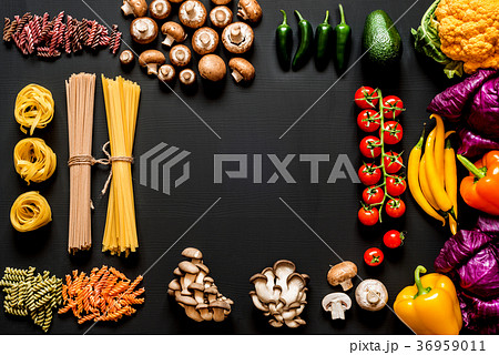 Different colorful Fresh raw ingredients for Different colorful Fresh raw ingredients for 36959011