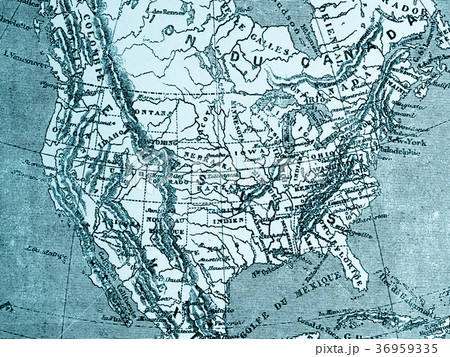 古地図 北米大陸の写真素材