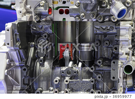 Cross Section of Diesel Engine 36959977