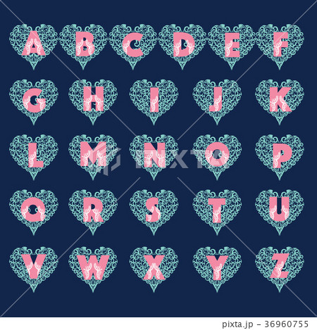 Vector alphabet in tribal creative design letters 36960755