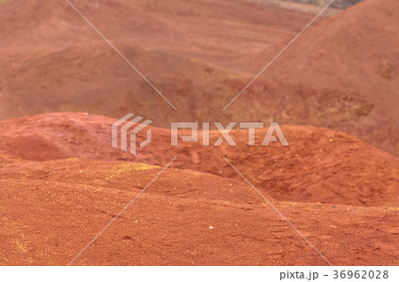 Martian like landscape with red deserty surface 36962028